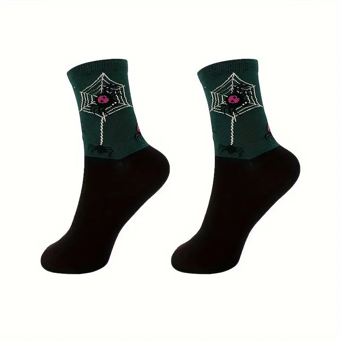 Wholesale  Skull Pumpkin Bat Cartoon Printed Casual Socks Sweat-absorbent Autumn and Winter Mid-tube Socks for Men and Women