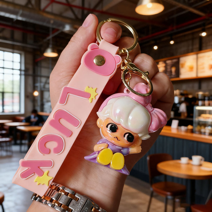 Wholesale Cute electroplated cartoon colorful keychains for couples
