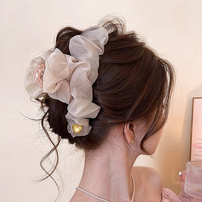 Wholesale Hairpin Back Head Shark Clip Headwear Gentle Mesh Large Grab Clip Women