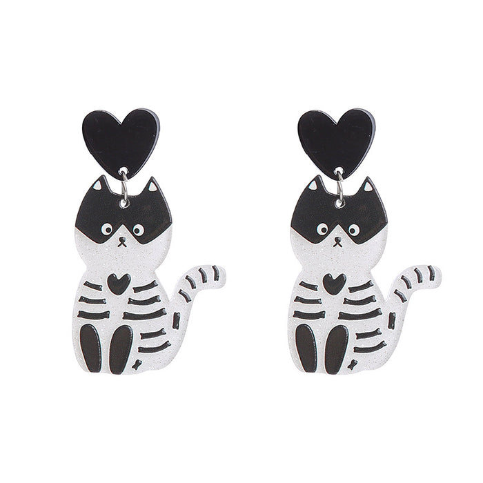 Wholesale  Pumpkin Cat Skull Funny Earrings Alternative Acrylic Earrings