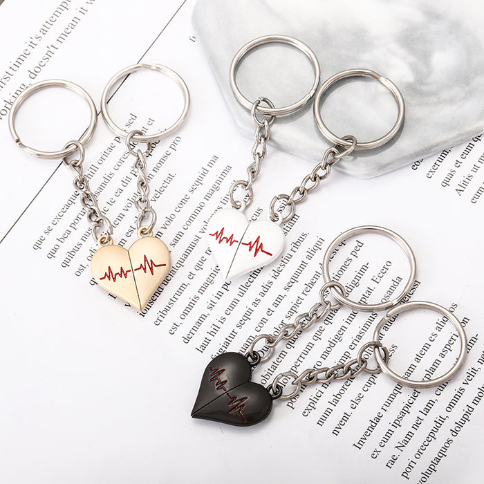 Wholesale Zinc Alloy Heartbeat Magnetic Keychain JDC-KC-JinZ021