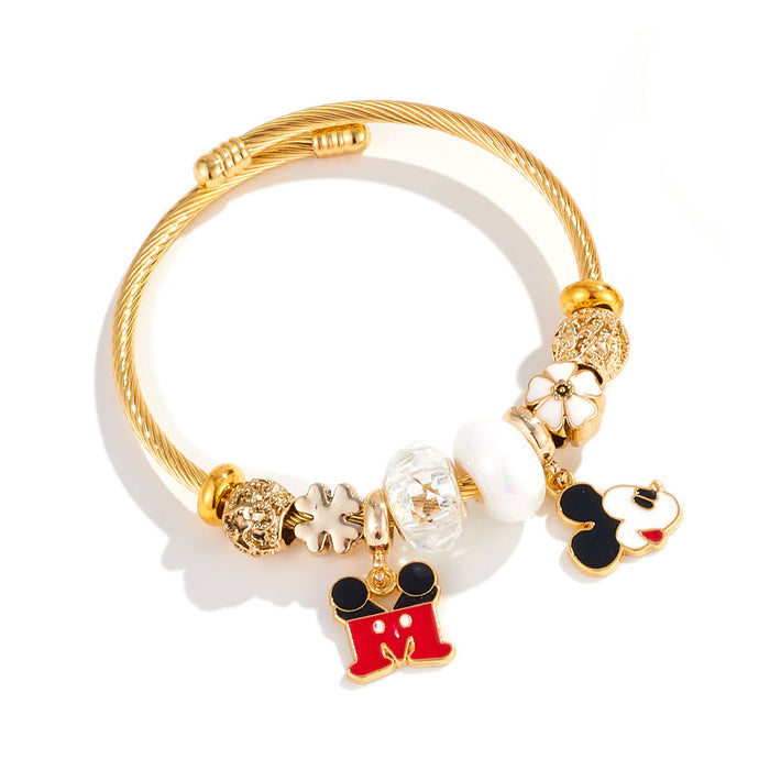 Wholesale Cartoon Beaded Opening Alloy Bracelet JDC-BT-xiaobo008