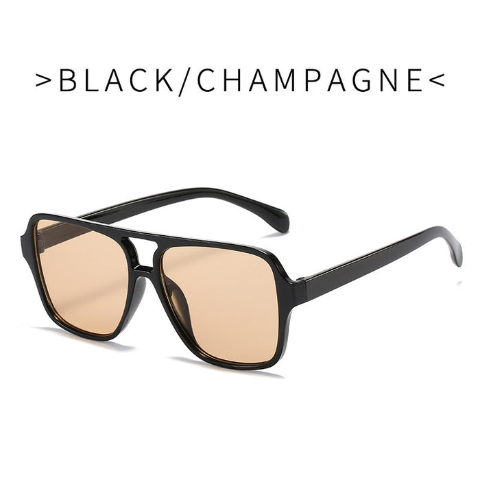 Wholesale Square Sunglasses Retro Large Frame Pilot Glasses Ocean Lens Sunglasses