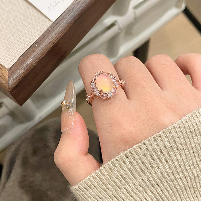 Wholesale Full Diamond Ring, Light Luxury, Exquisite, Versatile, High End, Open Mouth Finger Ring