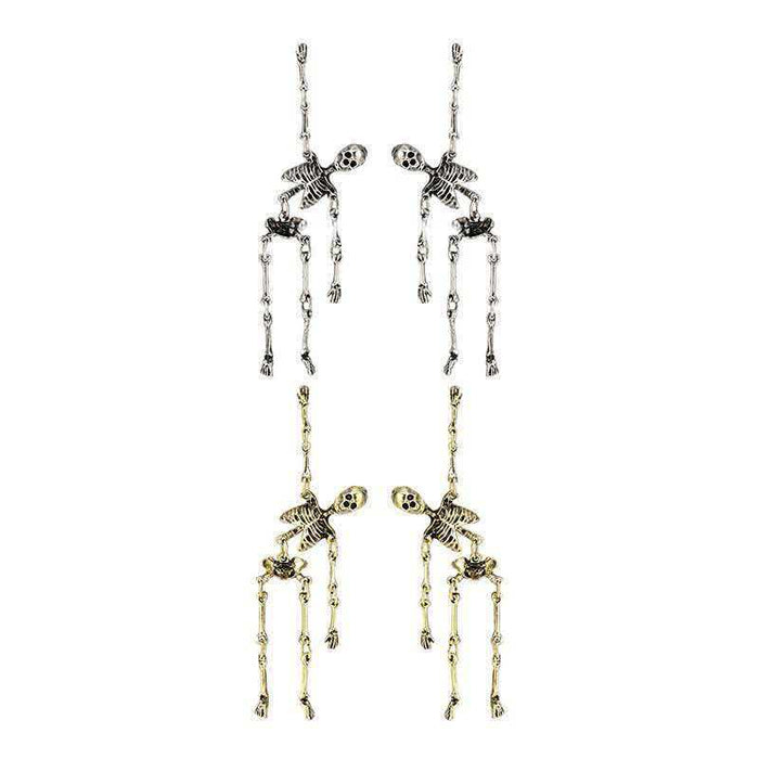 Wholesale  Skeleton Earrings Gold Zinc Alloy Movable Design Fashion Jewelry Accessory For Women