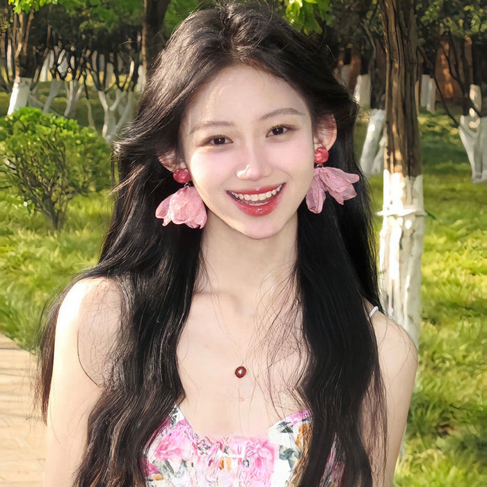 Wholesale Holiday style sunflower earrings exaggerated women' s seaside travel photo earrings