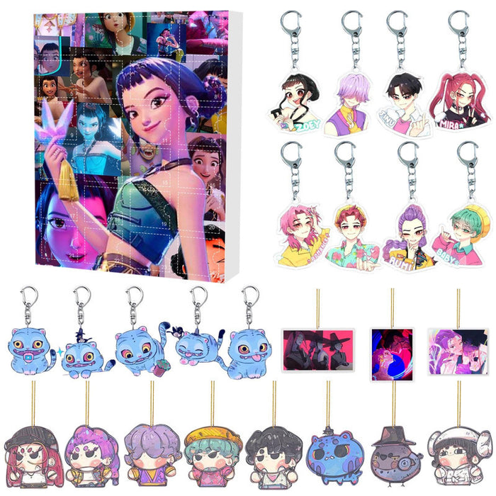 Wholesale KPOP Christmas Advent Calendar Blind Box Backpack Acrylic Pendant Keychain Pendant