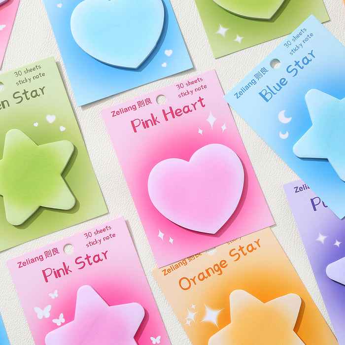 Wholesale Color Blush Halo Gradient Love Star Sticker Note