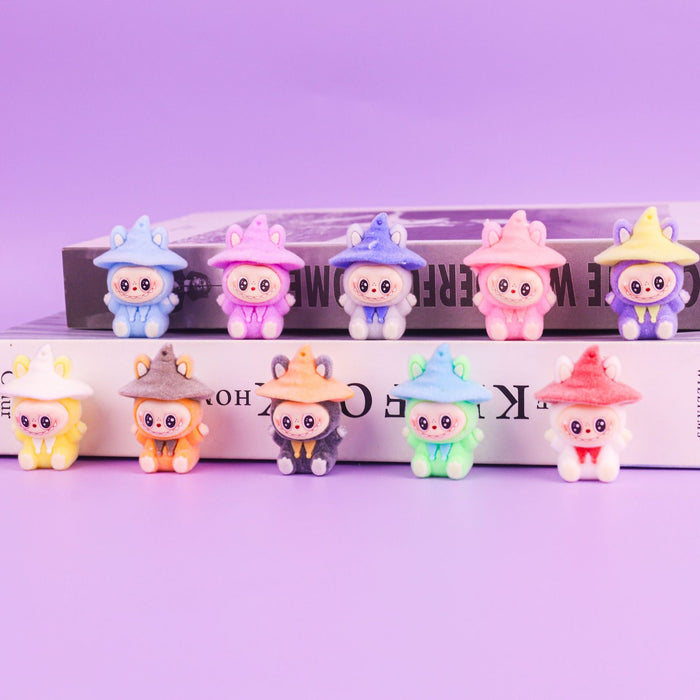 Wholesale Flocked Cross-Dressing Rabbit  Cute Doll Resin Crafts Desktop Ornaments Live Broadcast