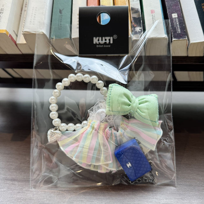 Wholesale Doll clothes bow lace dress with bag pull cloth clothes accessories