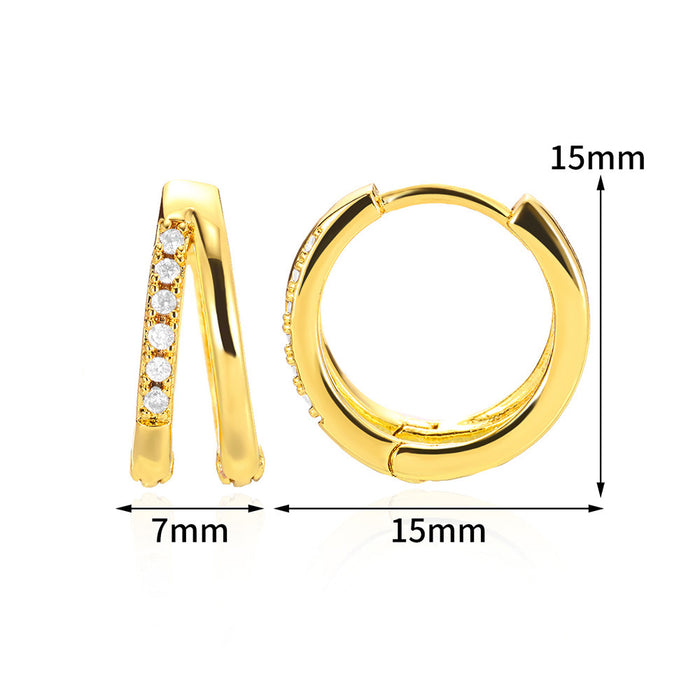 Wholesale Stainless Steel Fashion Simple Gold-plated Oil Drop Earrings