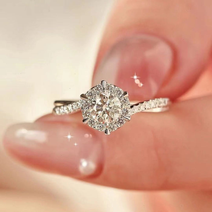 Wholesale Fashionable temperament women's ring light luxury imitation diamond open ring women's ring