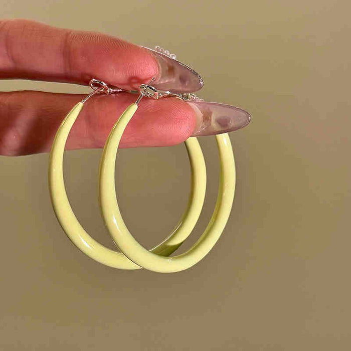 Wholesale Drip glazed circle earrings with new temperament, personality, and high-end feel