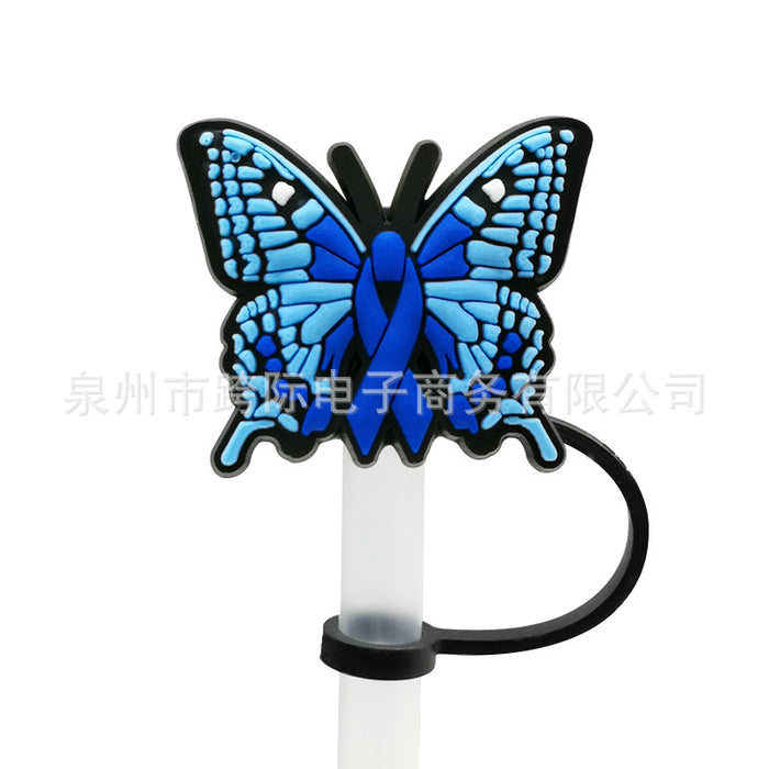 Wholesale 10pcs Silicone Butterfly Style Straw Cover JDC-SCR-KuaJ009