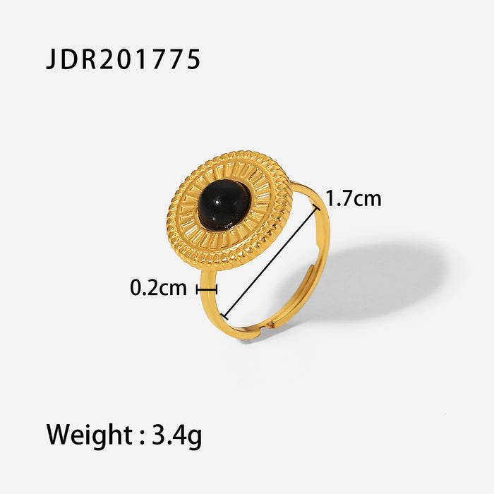 Wholesale Natural stone ring, versatile gemstone bracelet, titanium steel open ring