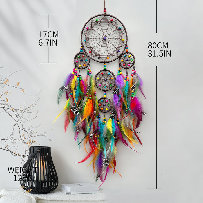 Wholesale Boutique Handmade Dreamcatcher Wall Hanging Feather Tribal Home Decor Gift MOQ≥2