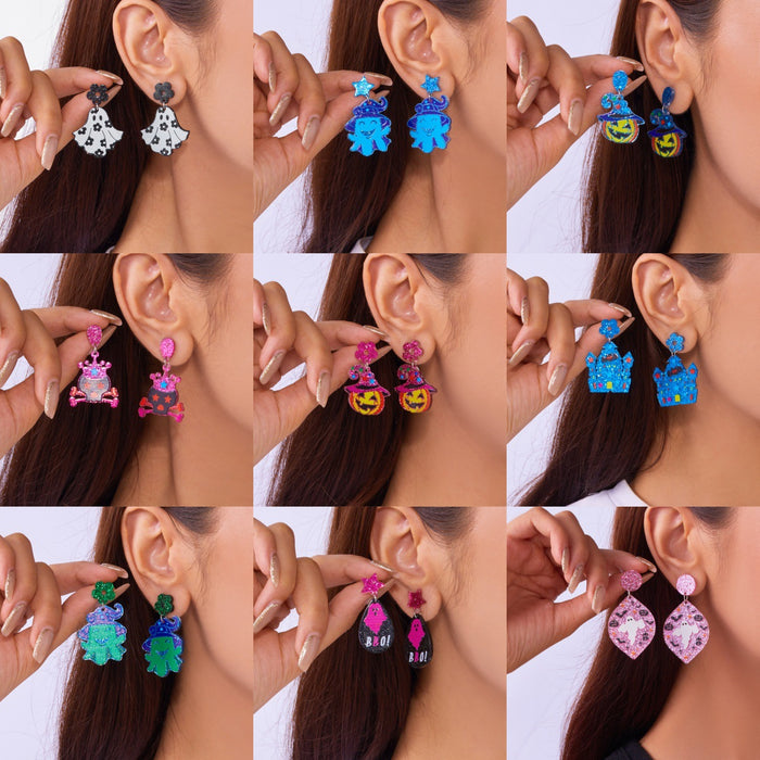 Wholesale  accessories sy colorful ghost eyes funny festive atmosphere acrylic earrings earrings earrings for women