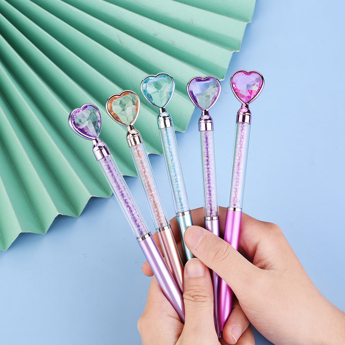 Wholesale Imitation Metal Rod Diamond Heart Ballpoint Pen