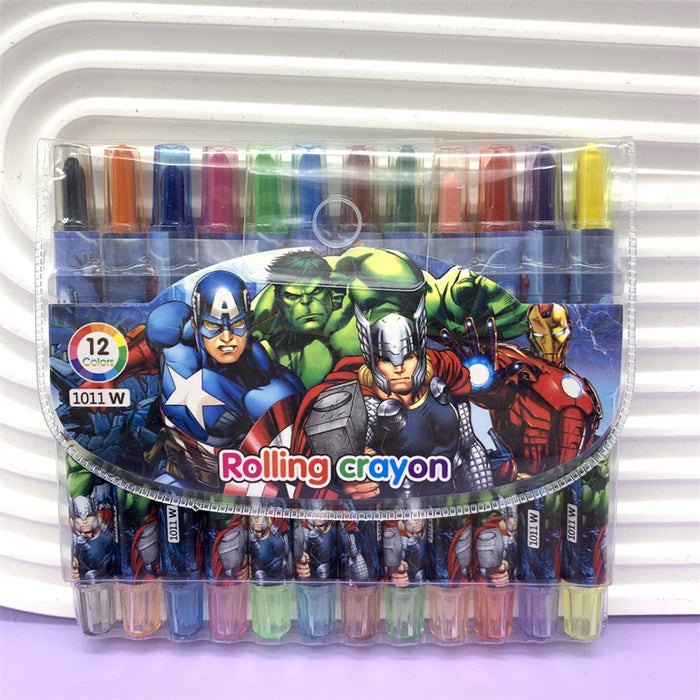 Wholesale Cartoon Cute Spinning Crayons 12 Color Oil Pastel Painting Brushes (S) JDC-CY-YunL001