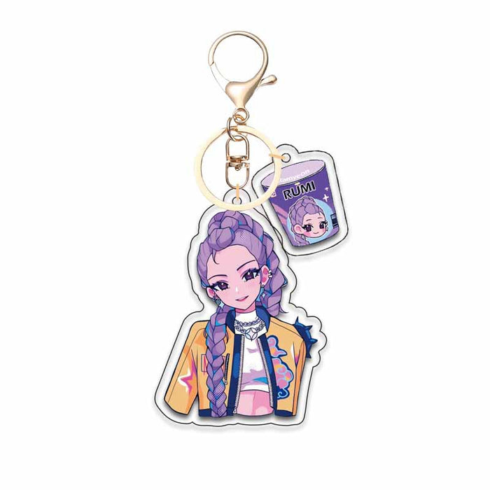 Wholesale Acrylic double-sided keychain anime surrounding character backpack pendant gold button