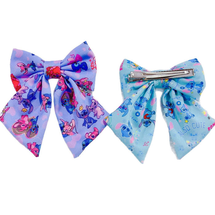 Wholesale Hair accessories girls simple bow ribbon hairpin cute blue clip
