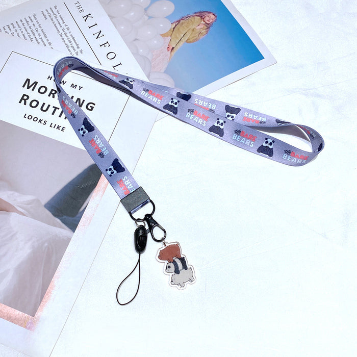 Wholesale Polyester Cartoon Printed Long Hanging Rope Keychain JDC-KC-Gongz056