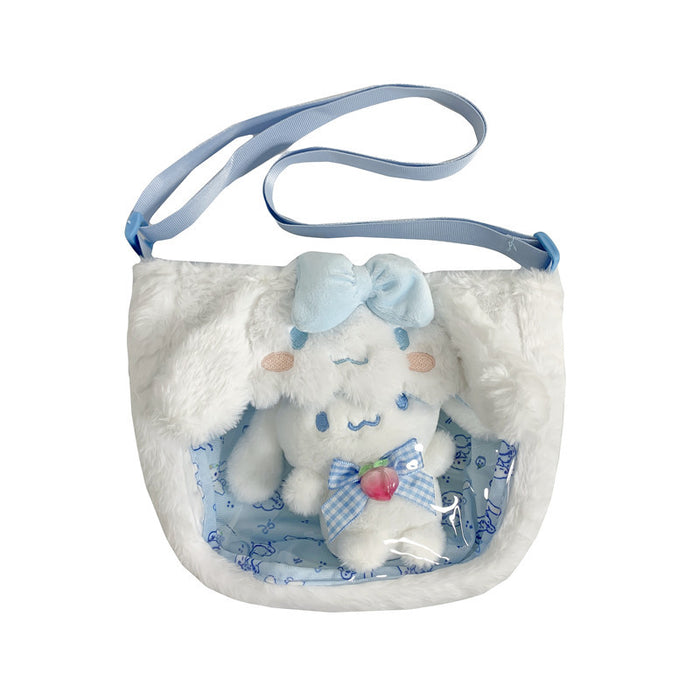 Wholesale Cute transparent PVC cartoon doll crossbody bag, personalized shoulder bag