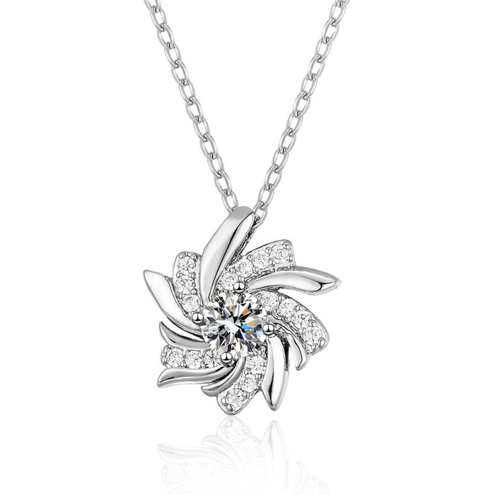 Wholesale Geometric Windmill Pendant Necklace Stylish Copper Chain Jewelry Accessory