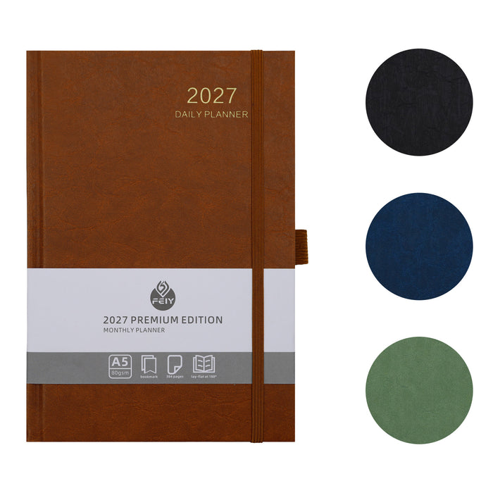 Wholesale Trendy A5 Business Notebook with Imitation Leather Cover and Thread Lock Binding