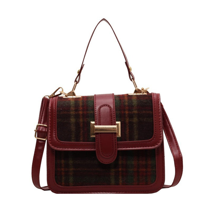 Wholesale Checkered bag retro hand-held small square bag versatile shoulder bag crossbody bag