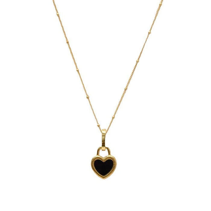 Wholesale High-grade double-sided shell love pendant  Titanium steel necklace