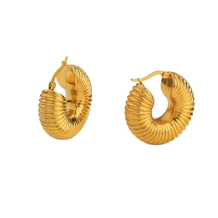 Wholesale Stainless Steel Gold-Plated Hollow Geometric Earrings