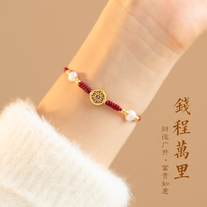 Wholesale Money hand rope, red rope woven bracelet, good luck bead bracelet