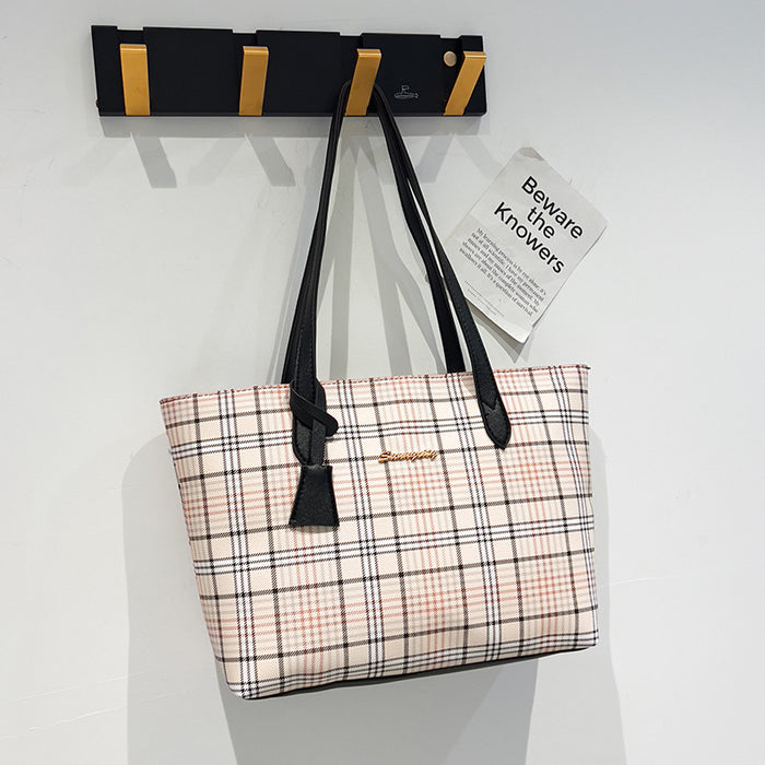 Wholesale Plaid Printed Tote Shoulder Bag JDC-SD-ShiCheng015