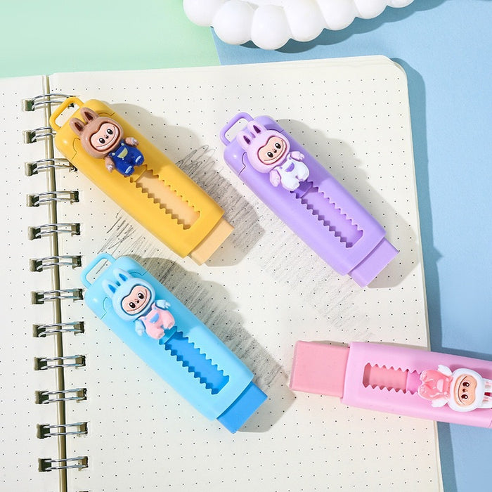 Wholesale Push-pull eraser for primary school students'  exam stationery cute eraser stationery