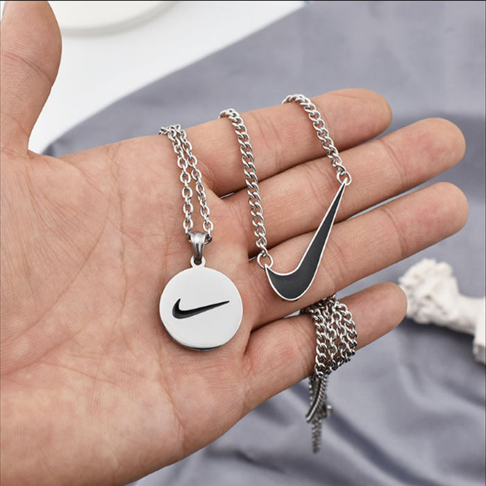 Wholesale Necklace Street Trendy Cool Simple Personalized Round Pendant Necklace