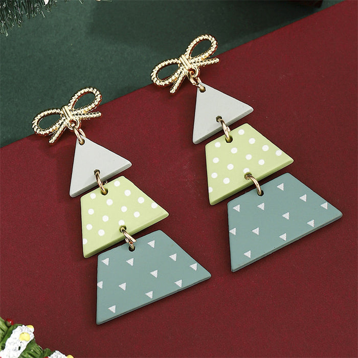 Wholesale Christmas earrings for women cartoon Christmas tree elk tassel  earrings