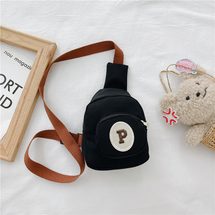Wholesale Fashion letter crossbody small chest bag, contrasting color coin purse, baby outdoor accessory bag, children's bag