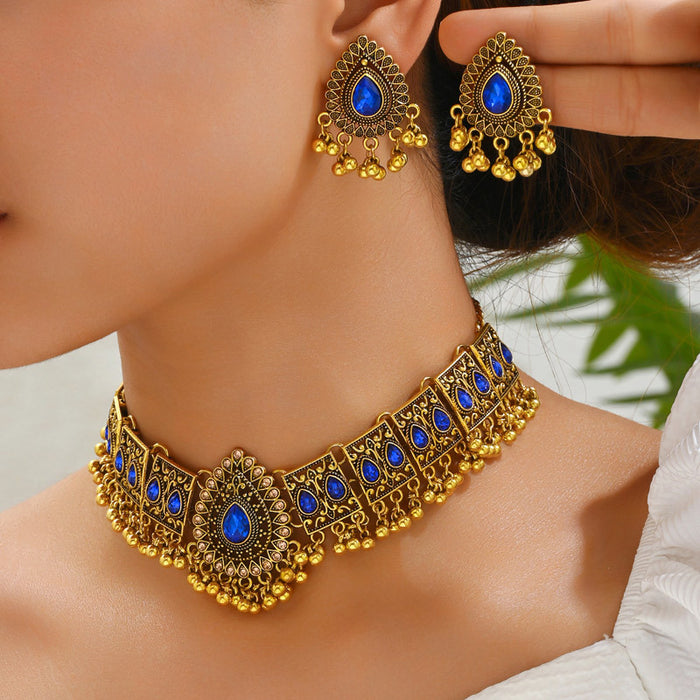 Wholesale Sparkling Diamond Necklace Earrings Set