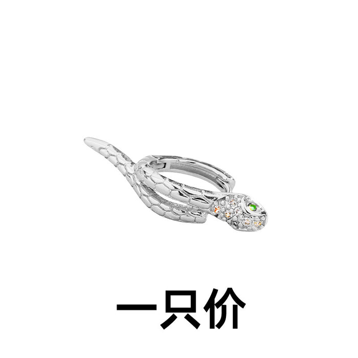 Wholesale Serpentine earrings, small snake earrings, ear bone clip, zircon snake head, ear clasp, no ear hole, ear clip