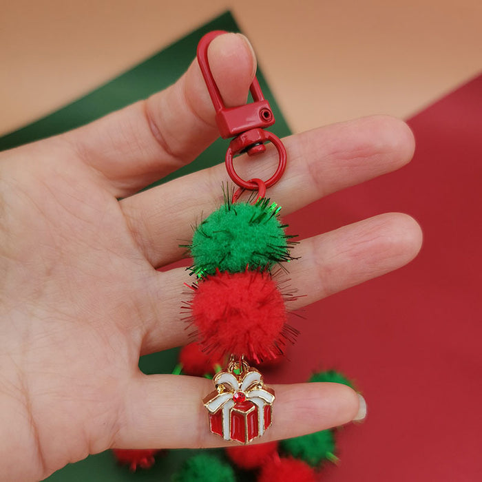 Wholesale Christmas Mobile Phone Pendant Cute  Bag Pendant Snowflake Christmas Tree Keychain Hanging Chain