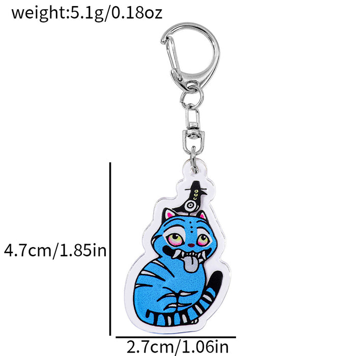 Wholesale Acrylic cute cartoon doubl sided keychain