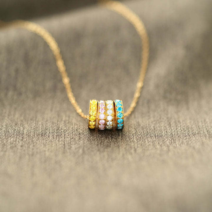 Wholesale December birthstone colorful lucky charm bead pendant necklace DIY accessories
