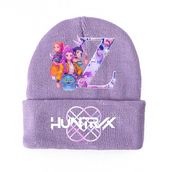 Wholesale KPOP Knitted Cartoon Letter Print hat