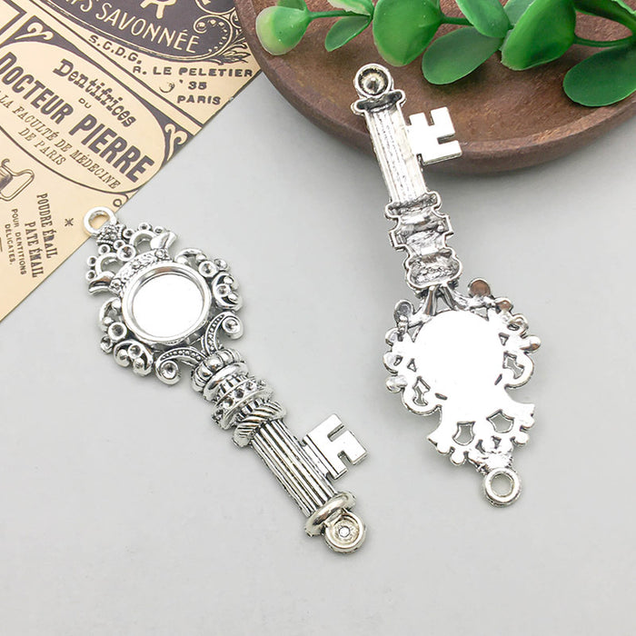 Wholesale Zinc alloy simulated key-shaped  DIY beads pendants