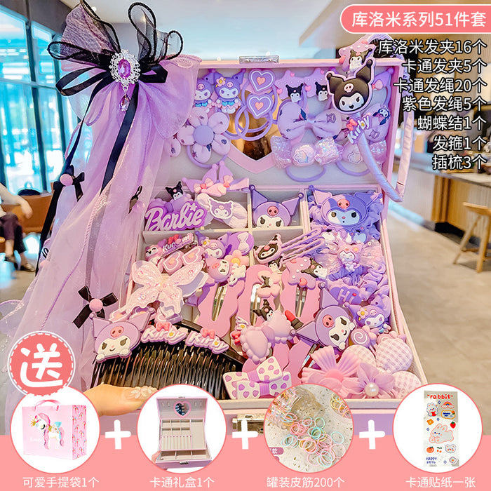 Wholesale Children' s New Headwear Girl Birthday Gift Jewelry Box Princess Girl Hair Accessories Set Gift Box Baby Hair Clip