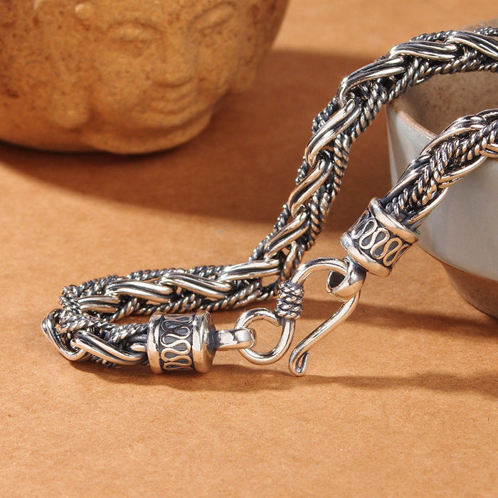 Wholesale Vintage vintage handmade woven striped chain bracelet