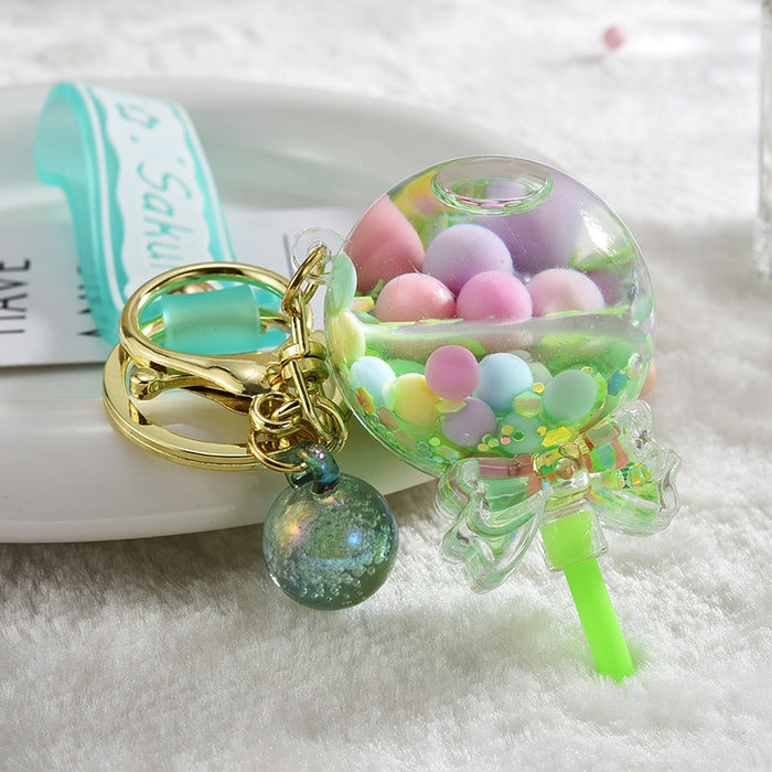 Wholesale Liquid Glitter Bottle &  Lollipop Acrylic Oil-Filled Keychain