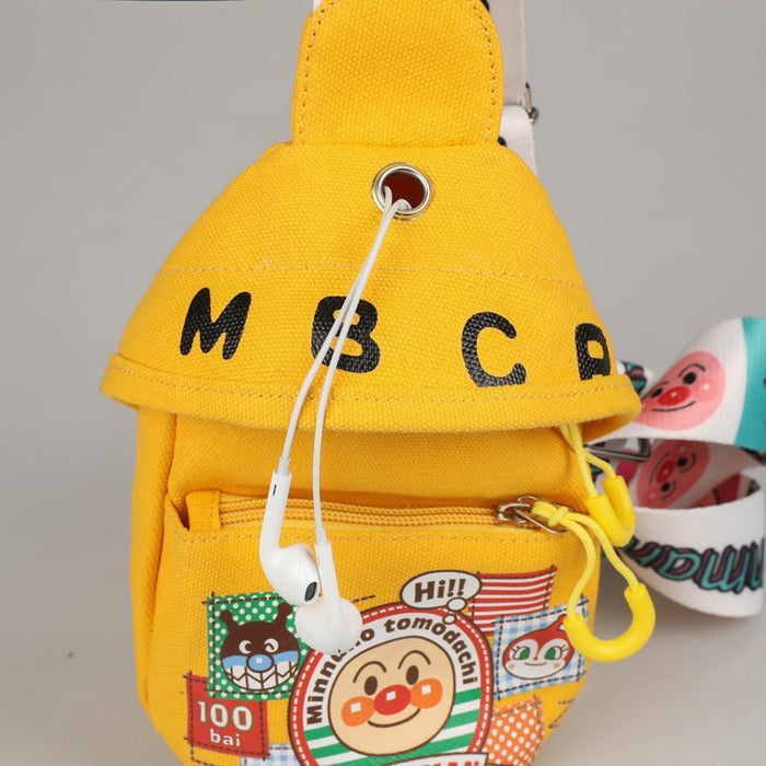Wholesale Cartoon chest bag with printed texture canvas bag, single shoulder crossbody small bag