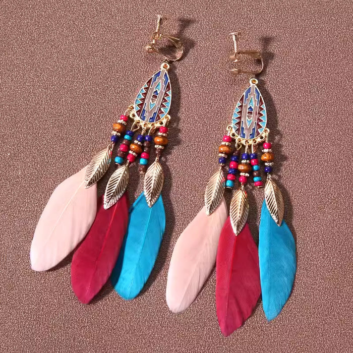 Wholesale Alloy Bohemian Retro Ethnic Style Su Long Earrings JDC-ES-Gumi003